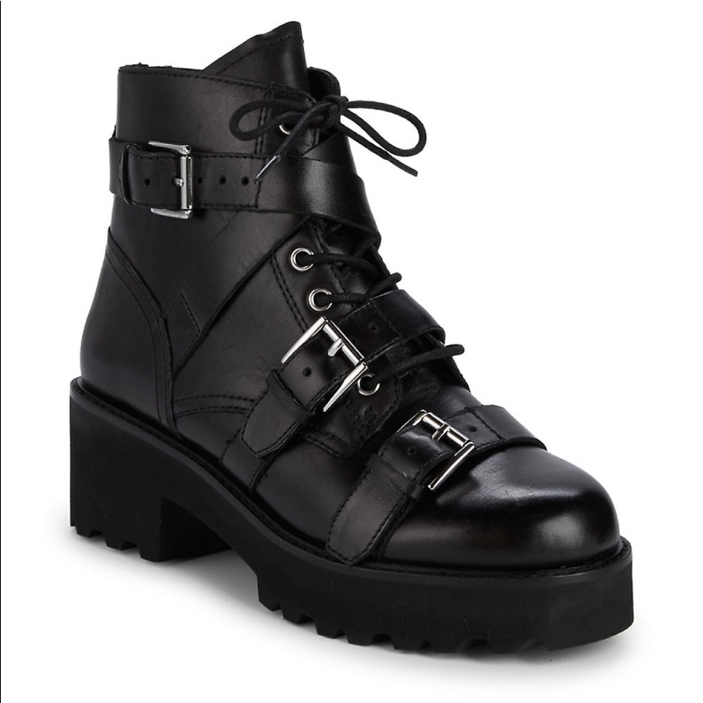 Ash Razor Buckle Combat Boots
